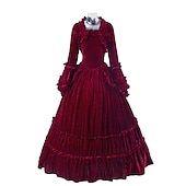 cheap Dresses-Gothic Rococo Victorian Dress Party Costume Masquerade Ruffle Sleeve Maria Antonietta Plus Size Ball Gown Women&#039;s Girls&#039; Royal Halloween Masquerade Carnival Performance Event / Party Adults&#039; Dress