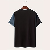 Χαμηλού Κόστους Μπλουζάκια πίστης-Ανδρικό Μπλουζάκι Βίβλο Γραφικό Χρωματικό Μπλοκ Γραμμάτων Χριστιανικό Τ-Shirt Σατέν Κοντό Μανίκι Μπλούζα 3D Εκτύπωση Crew Neck Vintage Μόδα Σχεδιαστής Εξωτερικός Καθημερινά Αθλητικά Μπλε Κόκκινο