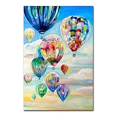 cheap Still Life Paintings-Mintura Handmade Hot Air Balloon Oil Paintings On Canvas Wall Art Decoration Modern Abstract Picture For Home Decor Rolled Frameless Unstretched Painting