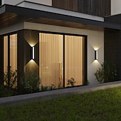 billige utendørs vegglamper-utendørs led vegglampe linje design vanntett 8,6&quot;/15,8&quot; opp og ned belysning innendørs vegglampe moderne soverom varmhvitt lys 1stk