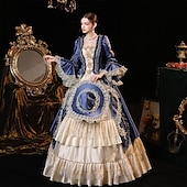 preiswerte Kleider-Gotisch Rokoko Viktorianisch Kleid Partykostüm Abschlussballkleid Prinzessin Dame Einfarbig Ballkleid Kostüm Damen Halloween Karneval Valentinstag Leistung Abendgesellschaft Maskerade Erwachsene Kleid