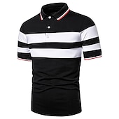 voordelige Klassieke polo voor heren-Voor heren POLO Shirt Golfshirt Casual Feestdagen Klassiek Korte mouw Modieus Basic Kleurenblok nappi Zomer Normale pasvorm Zwart Wit Donker rood Donker Marine Grijs POLO Shirt
