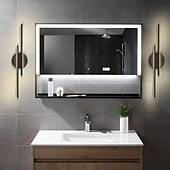 cheap Vanity Lights-Vanity Light LED Mirror Front Lamp Waterproof IP20 71cm LED Bathroom Lights Over Mirror Black/White Wall Lighting Fixtures for Bathroom Bedroom Living Room Cabinet 110-240V