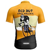 cheap Men's Jerseys-Men's Cycling Jersey Graphic Letter &amp; Number Funny Short Sleeve Bike Jersey Top with 3 Rear Pockets Mountain Bike MTB Road Bike Cycling Quick Dry Reflective Strips Back Pocket Moisture Wicking Sports