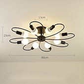 preiswerte Dimmbare Deckenleuchten-LED-Deckenleuchte, 6/8-flammig, dimmbar mit Fernbedienung, Unterputz-Deckenleuchte, Acryl-Lampenschirm, Kronleuchter, Schlafzimmer, Wohnzimmer, Blumenform, Schwarz/Weiß, 110–240 V