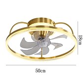cheap Ceiling Fan Lights-Ceiling Fan with Light Dimmable Circle Design Crystal 50cm 6 Wind Speeds Modern Ceiling Fan for Bedroom, Living Room App &amp; Remote Control 110-240V