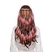 economico Accessori per acconciature-copricapo boho copricapo di piume accessori piuma fascia elastica zingara festival copricapo fantasia indiana anni &#039;70