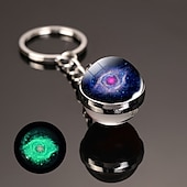 abordables Pendentifs et ornements pour voiture-lune porte-clés système solaire planète porte-clés galaxie nébuleuse espace porte-clés terre soleil mars jupiter saturne image double face boule de verre porte-clés