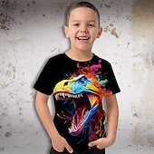 levne 3D zvířata pro chlapce-Chlapecké 3D Grafika Zvíře Dinosaurus Tričko Košilky Krátký rukáv 3D tisk Léto Jaro Aktivní Sportovní Módní Děti 3-12 let Venkovní Ležérní Denní Běžný