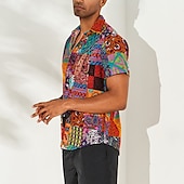 voordelige Bovenkanten-Jaren &#039;60 Hippie Jaren &#039;70 Blouse / overhemd Hippie Schijf Grote maten Voor heren Vrijgezellenfeest Prideparade Trots maand Volwassenen Blouse