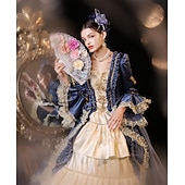 preiswerte Kleider-Gotisch Rokoko Viktorianisch Kleid Partykostüm Abschlussballkleid Prinzessin Dame Einfarbig Ballkleid Kostüm Damen Halloween Karneval Valentinstag Leistung Abendgesellschaft Maskerade Erwachsene Kleid