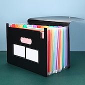abordables Fournitures de bureau-1pc classeur extensible 13/25 poches accordéon organisateur de fichiers portable extensible en plastique boîte de classement accordéon facture/papier/document/reçus organisateur dossiers (a4/format