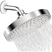 cheap Rain Shower-4/6 inch Rainfall Shower Head Set, 5 Mode Sprayer Showerhead with Water Filter, 360-degree Rotation High Pressure Overhead Shower Head Arm Chrome Black Silver