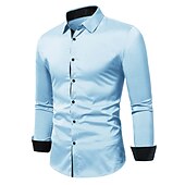 abordables camisa con botones para hombre-Hombre Camisa Camisa de verano Abotonar la camisa Camisa casual Negro Blanco Azul Piscina Verde Ejército Manga Larga Plano Diseño Diario Vacaciones Ropa Moda Casual Cómodo