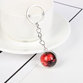 abordables Pendentifs et ornements pour voiture-lune porte-clés système solaire planète porte-clés galaxie nébuleuse espace porte-clés terre soleil mars jupiter saturne image double face boule de verre porte-clés