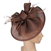 levne Fascinátory-Fascinátory Látka Kentucky Derby Dostih Elegantní retro S Peří Mašle Přílba Pokrývky Hlavy