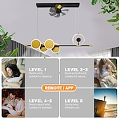 abordables Ventilateurs de plafond lumineux-ventilateur de plafond avec application de conception de doublure de lampe de coucher de soleil rotative à 360 °&amp;amp; télécommande 100cm 5 lumières dimmable 6 vitesses de vent ventilateur de plafond