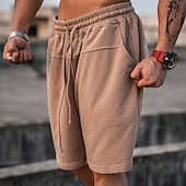 economico Scalda-muscoli-Per uomo Pantaloncini sportivi Pantaloncini attivi Pantaloncini da sudore Tasche Liscio Comfort Traspirante Esterno Giornaliero Per uscire 100% cotone Di tendenza Informale Nero Marrone