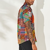 voordelige Bovenkanten-Jaren &#039;60 Hippie Jaren &#039;70 Blouse / overhemd Hippie Schijf Grote maten Voor heren Vrijgezellenfeest Prideparade Trots maand Volwassenen Blouse