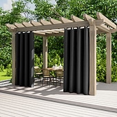 billiga Vattentäta gardiner-2 paneler utomhusgardiner vattentäta för inomhusbröllop uteplats tjock avskildhet grommet gardiner för bröllop sovrum, vardagsrum, veranda, pergola, cabana