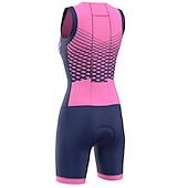 economico Abbigliamento Triathlon Donna-Per donna Tuta da triathlon Senza maniche Ciclismo da montagna Cicismo su strada Rosa scuro Giallo Rosa Pop art Bicicletta Traspirante Asciugatura rapida Elastene Gli sport Pop art Fantasia geometrica