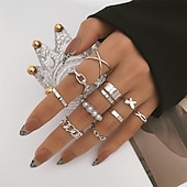 levne Prsteny-Ženy Prsten Svatební Geometrické Stříbrná Chrome Mini Punk Přizpůsobeno stylové 10ks
