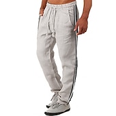 economico Attività commerciale-Per uomo Pantaloni Pantaloni estivi A cordoncino Striscia laterale Vita elastica Color Block Comfort Traspirante Informale Giornaliero Per eventi Di tendenza Classico Rosso Blu Media elasticità