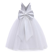 preiswerte Blumenmädchenkleider-kinderkleidung Mädchen Blumenmädchen Kleid Kleid Party Kleid Feste Farbe Ärmellos Formal Leistung Hochzeit Gitter Rückenfrei Elegant Modisch bezaubernd Polyester Maxi abendkleider Schaukelkleid