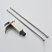 お買い得  クラシカル-ウォーターフォールバスルームシンクミキサー蛇口、洗面所モノ洗面台タップシングルハンドルデッキマウントクロームブラックブラッシュ仕上げ、冷温ホース付きモノブロック水栓