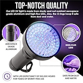 cheap Tactical Flashlights-51/100 LED 395nm UV Flashlight Black Light Ultraviolet Blacklight Detector Aluminum Torch Light UV Lamp