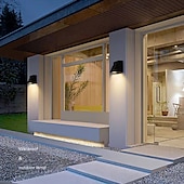 cheap Outdoor Wall Lights-Led Outdoors Wall Lamp 5W 10W Up/Down Lighting Indoor Double-Head Curved Waterproof IP65 Wall Lamp Modern Bedroom Lamp Warm White Light AC85-265V