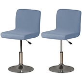 abordables Funda para silla de comedor-2 piezas de funda elástica para taburete de bar, color burdeos, funda para taburete de bar, funda cuadrada giratoria para taburete de bar, funda para silla para comedor, funda de asiento de