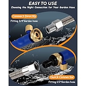 cheap Watering &amp; Irrigation-2023 Upgraded Jet Nozzle for Garden Hose Power Washer Wand Hydro Jet High Pressure Washer Tools with 2 Different Nozzles and Hose Quick Connectors