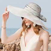 preiswerte Partyhut-hüte kopfschmuck sinamay melone / cloche hut sonnenhut sinamay hut strand damentag elegant britisch mit schleife spleißen kopfschmuck kopfbedeckung abschluss