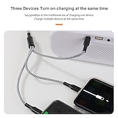 cheap Cell Phone Cables-Multi Charging Cable 3.9ft USB A to Type C / Micro / IP 3 A Fast Charging Nylon Braided Durable 3 in 1 For Macbook iPad Samsung Phone Accessory