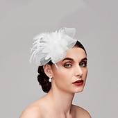 economico Fascinator-Fascinatori  Cappelli  Fasce per capelli in tulle  piume  rete con 1 pezzo Matrimonio  Occasione speciale  Copricapo per tea party per un&#039;ottima impressione Fascinatori del Derby Giornata di corsa