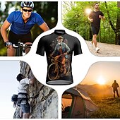 abordables Maillots pour hommes-Homme Maillot Velo Cyclisme Manche Courte Cyclisme Maillot Top avec 3 poches arrière VTT Vélo tout terrain Vélo Route Respirable Séchage rapide Evacuation de l&#039;humidité Bandes Réfléchissantes Noir