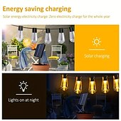 ieftine Alimentare Energie Solară-lumini solare în aer liber rezistente la apă 3,5 m 10 becuri becuri rezistente la spargere lumini pentru terasa în stil retro lumini suspendate cu energie solară pentru Crăciun, grădină, curte, decor