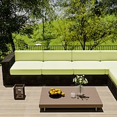 abordables Funda para Cojines de Patio-2 fundas de cojín para patio, 100 % impermeables, para sofá de exterior, de mimbre, funda de asiento de sofá impermeable, funda de silla de mimbre Oxford, protector de muebles