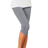 olcso Sima leggings-Női Jóga nadrág Napvédő Hasformáló Alakformáló Magas derék Jóga Fitnesz Edzőterem edzés Háromnegyedes leggingek Alsók Ibolya Fekete Fehér Sport Sportruházat Nagy rugalmasságú Sovány