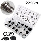 cheap Vehicle Repair Tools-225Pcs Rubber O-Ring Washer Seals Assortment Black For Car 18 Sizes