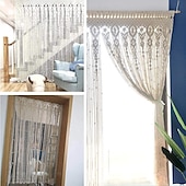 levne Záclony makrame a řetězce-boho dveřní záclonová tyč kapsa drapérie farma květina do koupelny hotel kuchyně obývací pokoj okenní závěs, dveře kuratin, dívčí ložnice kaskáda