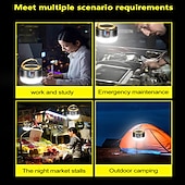 cheap Camping Lights &amp; Lanterns-1pc Solar Led Camping Light，Solar Powered Portable Rechargeable Camping Lanterns, Outdoor Lighting Lamp With Mobile Phone Charging Function,Multi-functional Emergency Lamp