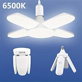 お買い得  電球-ペンダントファンライト 高輝度ミニLEDガレージライト 28W 6500K ペンダントライト 折りたたみ式