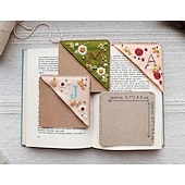cheap Gifts-Personalized Hand Embroidered Corner Bookmark, 26 Letters Cute Flower Letter Embroidery Bookmarks, Felt Triangle Page Corner Handmade Bookmark, Felt Triangle Bookmark, Bookmarks for Book Lovers