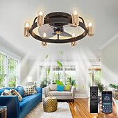 お買い得  シーリングファンライト-リモコン付きシーリングファン 3/6ライト フラッシュマウント ロープロファイル 屋内シーリングファン 39インチ 220-240v