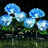 cheap Pathway Lights &amp; Lanterns-Hydrangea Solar Pathway Garden Stake Lights - Waterproof Solar Simulation Flower Floor Light for Villa, Courtyard, Lawn &amp; Garden Decoration