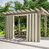 billiga Vattentäta gardiner-2 paneler utomhusgardiner vattentäta för inomhusbröllop uteplats tjock avskildhet grommet gardiner för bröllop sovrum, vardagsrum, veranda, pergola, cabana