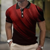 economico Polo geometrica da uomo-Per uomo Geometrico Magliette Polo a Nido d&#039;Ape Maglia da golf Manica Corta Magliette polo Camicie con Colletto Business Casual Abbigliamento da vacanza Abbigliamento Formale Abbigliamento da festa