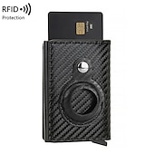 billiga Plånböcker-rfid-blockerande kolfiberplånbok för män med korthållare och airtag-ring – elegant, säker och snygg för dagligt bruk och resor
